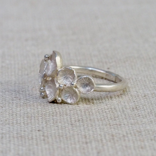 Large Silver Cluster Ring