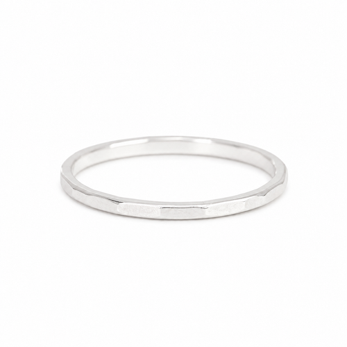 Silver Hammered Stack Ring