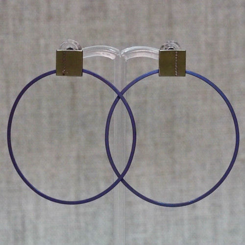 Purple Circle Swing Earrings