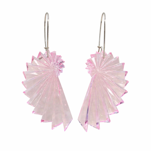 Baby Pink Scrolled Acrylic Earrings