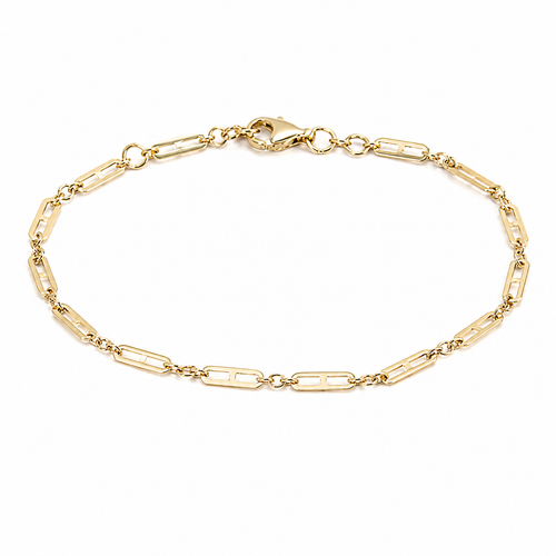 Yellow Gold Open Bar Link Bracelet