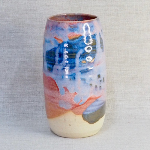 Glazed Stoneware Tall Vase