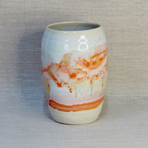 Glazed Stoneware Tall Vase