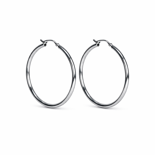 Large Silver Hoop Earrings
