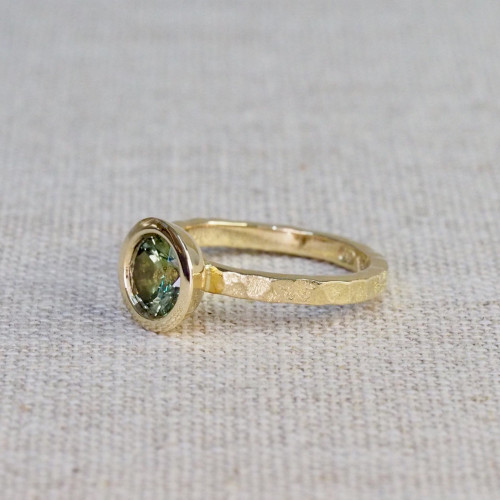Winter Lake Green Sapphire Ring