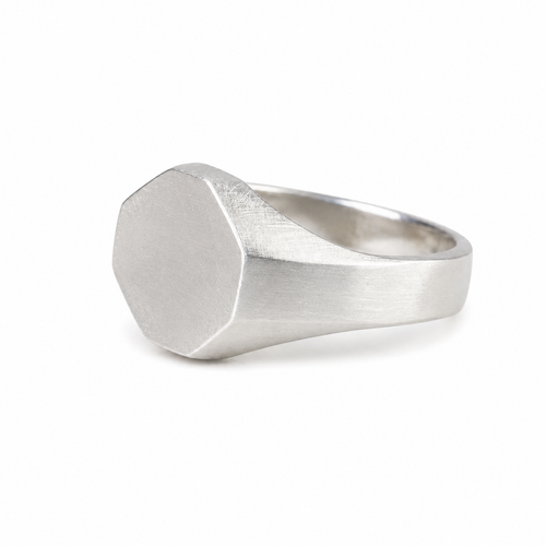 Silver Octagon Signet Ring