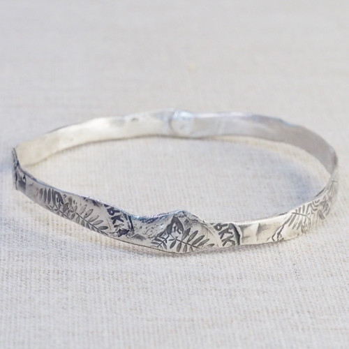 Silver Leaves Bangle