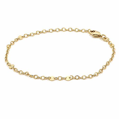 Yellow Gold Flat Disc Bracelet