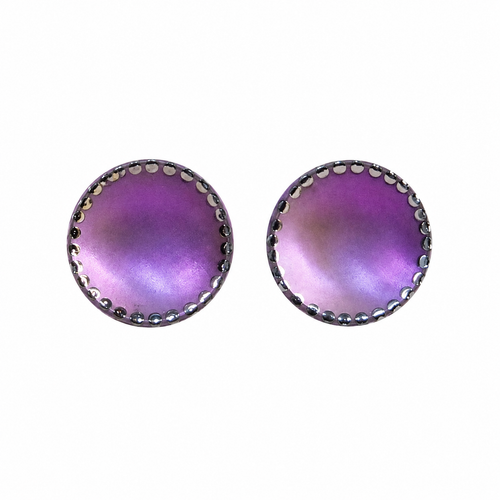 Mini Purple Dome Stud Earrings