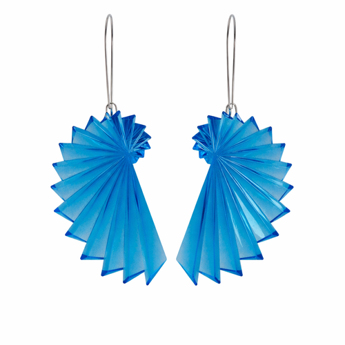 Turquoise Scrolled Acrylic Earrings