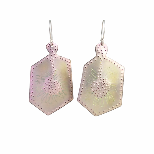Gold & Pink Freeform Earrings