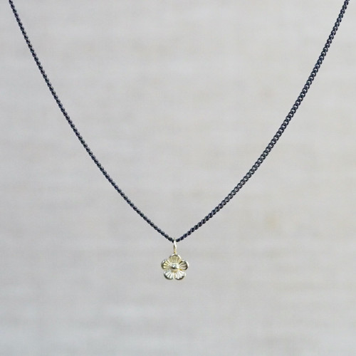 Gold Flower Micro Charm Necklace