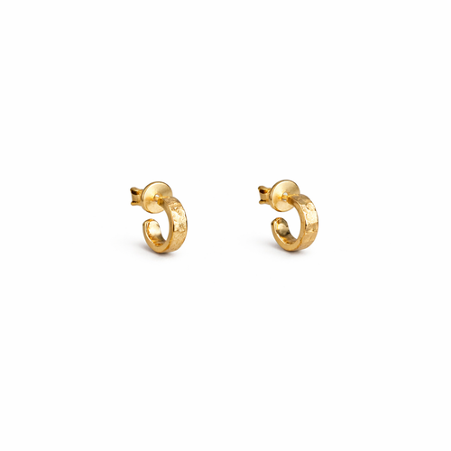 Gold Winter Lake Mini Hoop Earrings