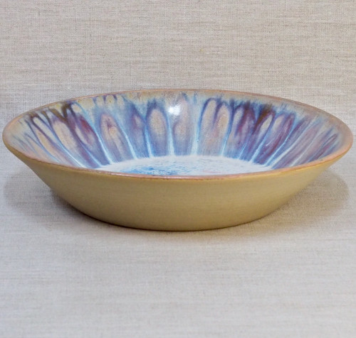 Peach & Aubergine Iris Glazed Dish