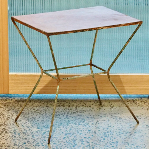 Vintage Metal & Wood Side Table