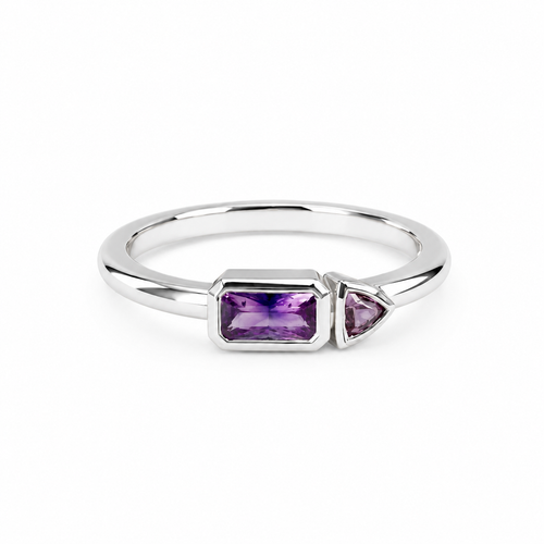 Mauve Sapphire Inclusion Ring