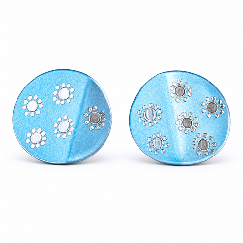 Blue Bouquet Fold Stud Earrings