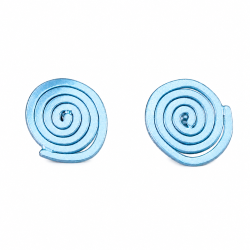 Blue Scribble Stud Earrings