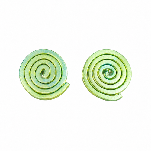 Lime Scribble Stud Earrings