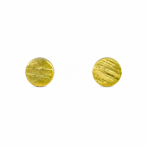 Gold Texture Spot Stud Earrings