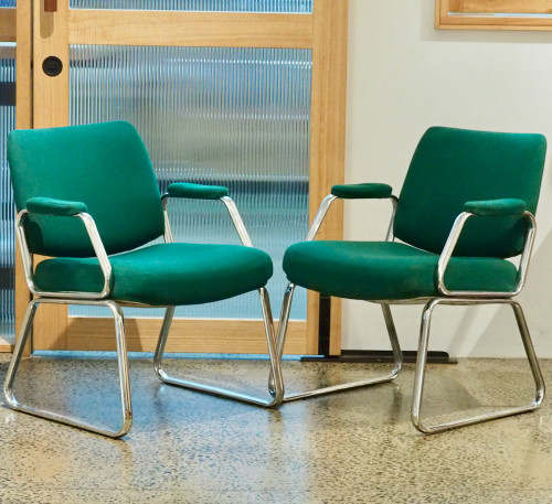 1980s Green & Chrome Chairs
