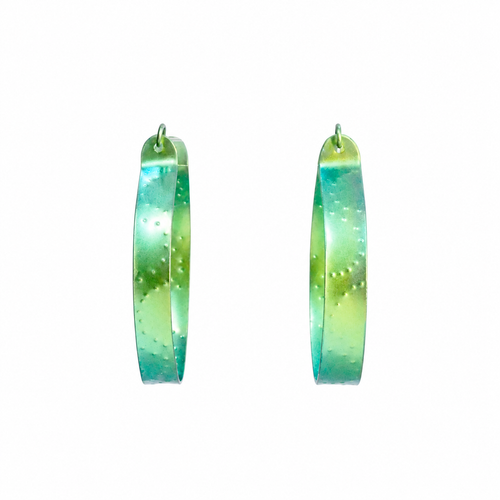 Small Light Green Titanium Hoop Earrings