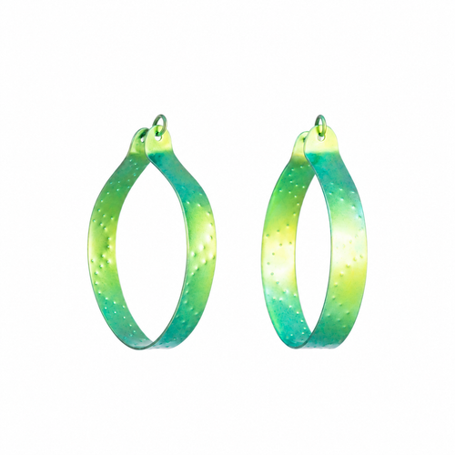 Small Light Green Titanium Hoop Earrings