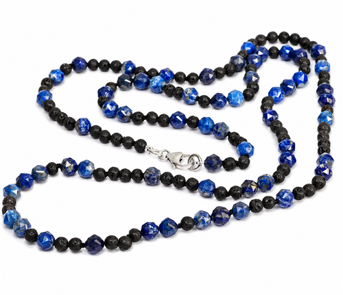 Lapis Lazuli & Lava Bead Necklace