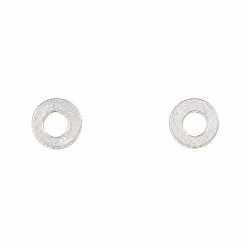 Silver Circle Stud Earrings