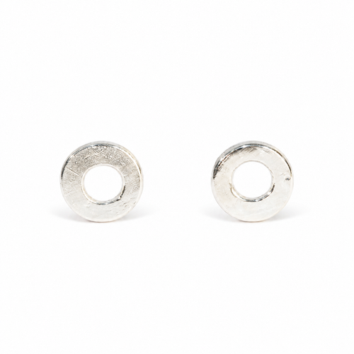 Silver Circle Stud Earrings