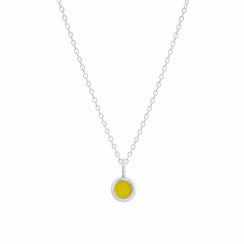 Yellow Big Mod Circle Necklace