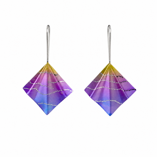 Small Purple Skies Fold Earrings
