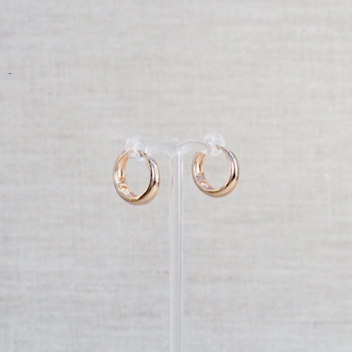 Rose Gold Tapered Pillow Huggie Earrings