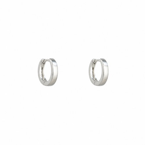 Silver Mini Frosted Huggie Earrings