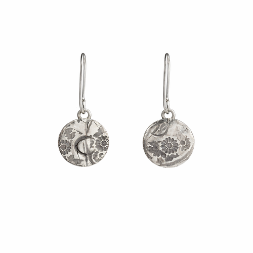 Silver Japanese Flower Earrings