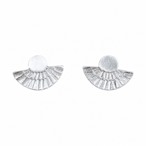 Silver Fan Out Stud Earrings