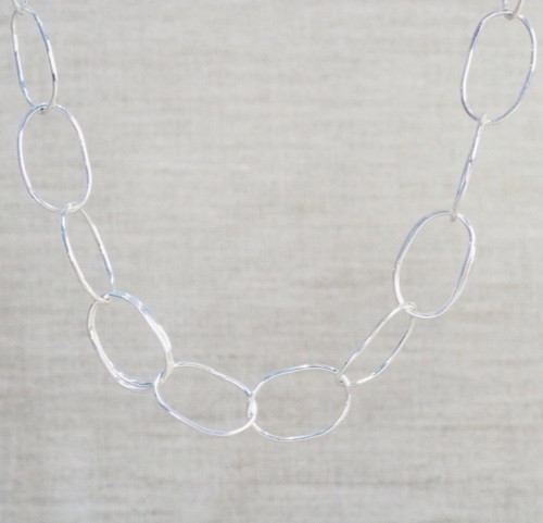 Silver Double Link Feature Necklace