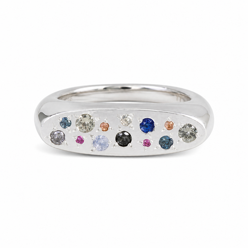 Elongated Sapphire Signet Ring #1
