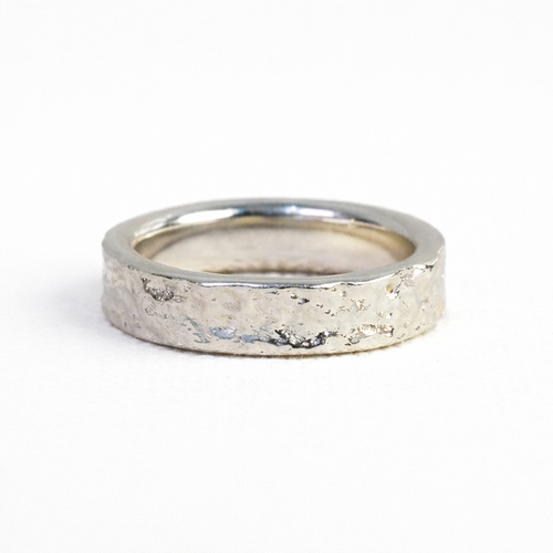 White Gold Terra Textured Ring