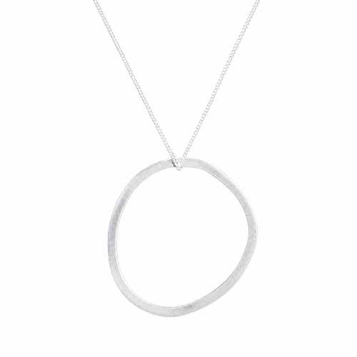 Small Silver Geometrica Circle Necklace