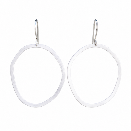Small Silver Geometrica Circle Earrings