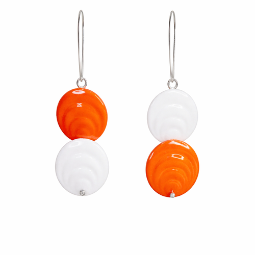 Red & White Nesting Earrings