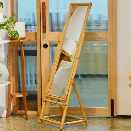 Vintage Cane Stand Mirror