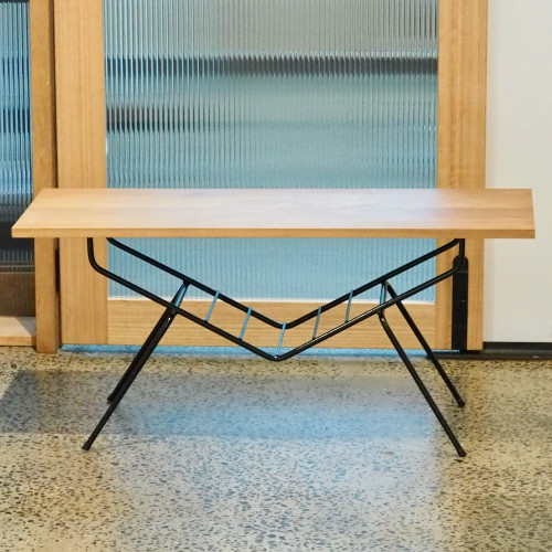 Angled Metal & Timber Coffee Table
