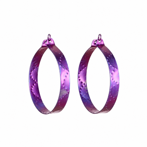 Medium Purple Titanium Hoop Earrings