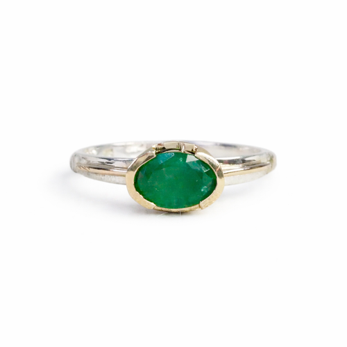 Emerald Gold & Silver Ring