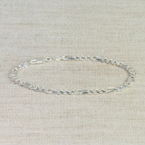 Silver Chunky Figaro Chain Bracelet