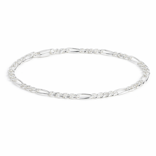 Silver Chunky Figaro Chain Bracelet