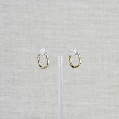 Yellow Gold Square Huggie Earrings