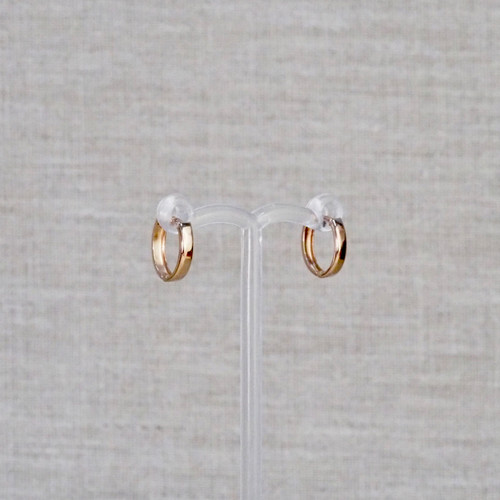 Rose Gold Oval Huggie Earrings